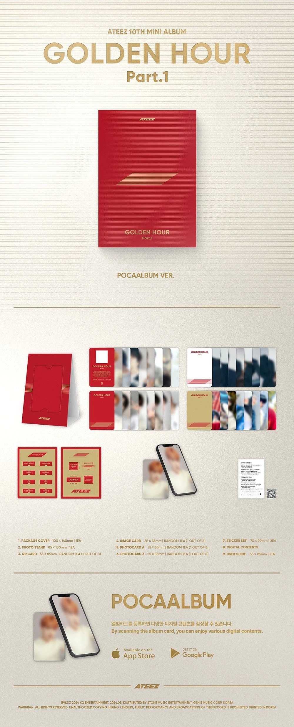 ATEEZ - 10TH MINI ALBUM [GOLDEN HOUR : Part.1] POCAALBUM Ver. — 2