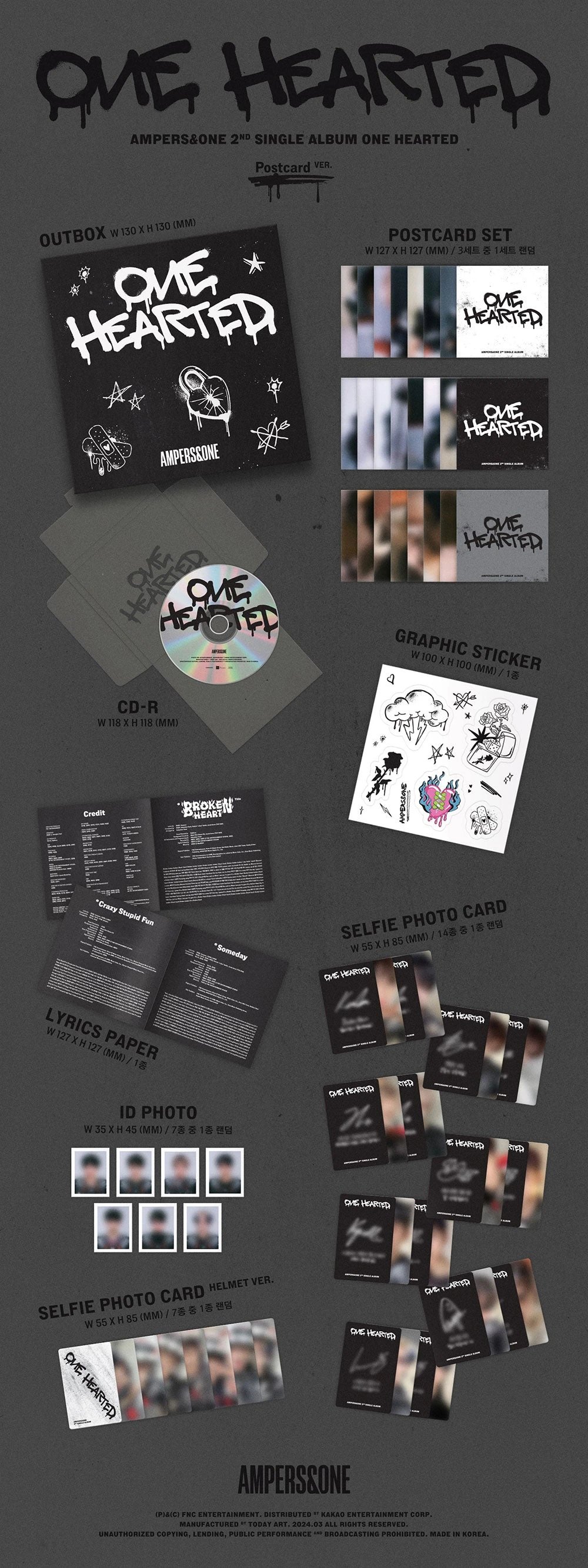 AMPERS&ONE - 2ND SINGLE ALBUM [ONE HEARTED] Postcard Ver. — 2