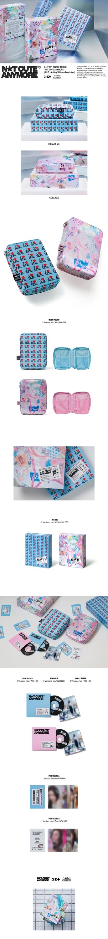 ILLIT - 1st Single Album [NOT CUTE ANYMORE] ILLIT x Ashley Williams Pouch Ver. (I HEART ME) — 2