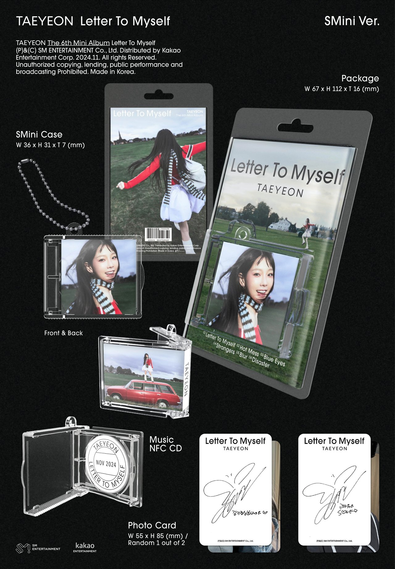 TAEYEON - 6th Mini Album [Letter To Myself] SMini Ver. (Smart Album) — 2