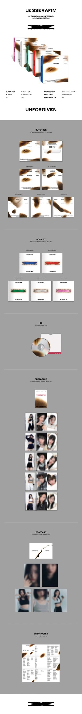 LE SSERAFIM - 1ST STUDIO ALBUM [UNFORGIVEN] COMPACT Ver. — 2