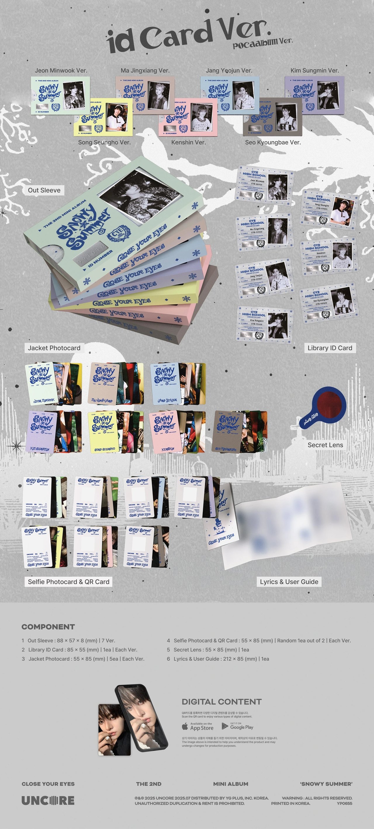 CLOSE YOUR EYES - 2nd Mini Album [Snowy Summer] ID Card Ver. (POCAALBUM) — 2