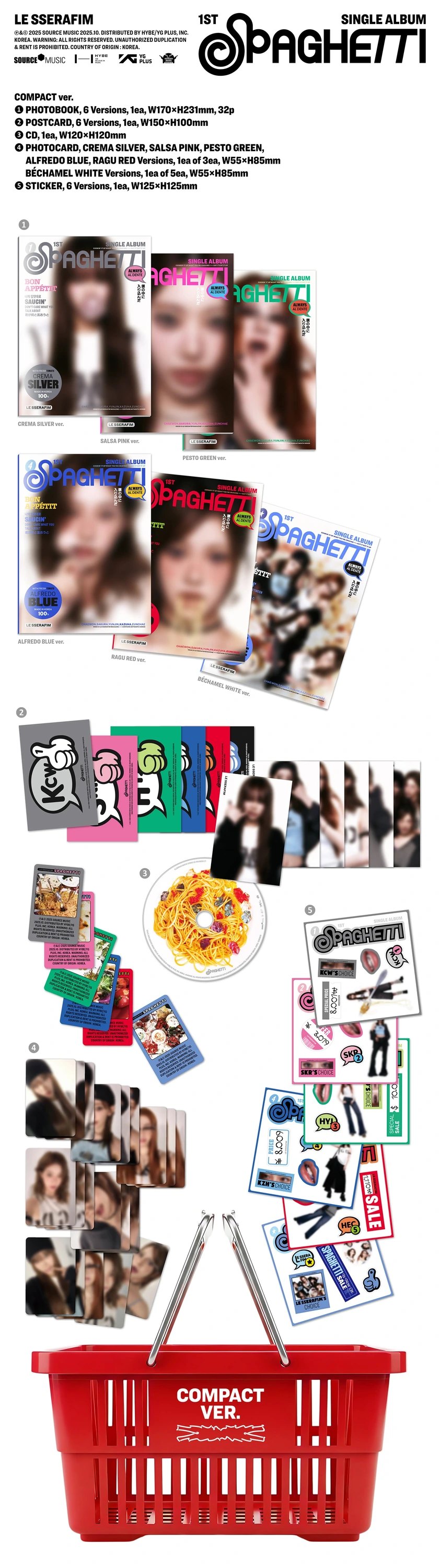 LE SSERAFIM - 1st Single Album [SPAGHETTI] COMPACT Ver. — 2