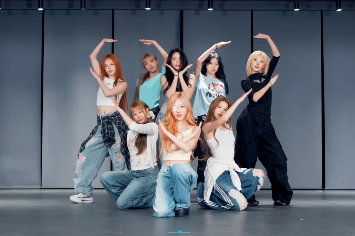 Hearts2Hearts Drop “Lemon Tang” Dance Practice Showing Sharp Synchronisation