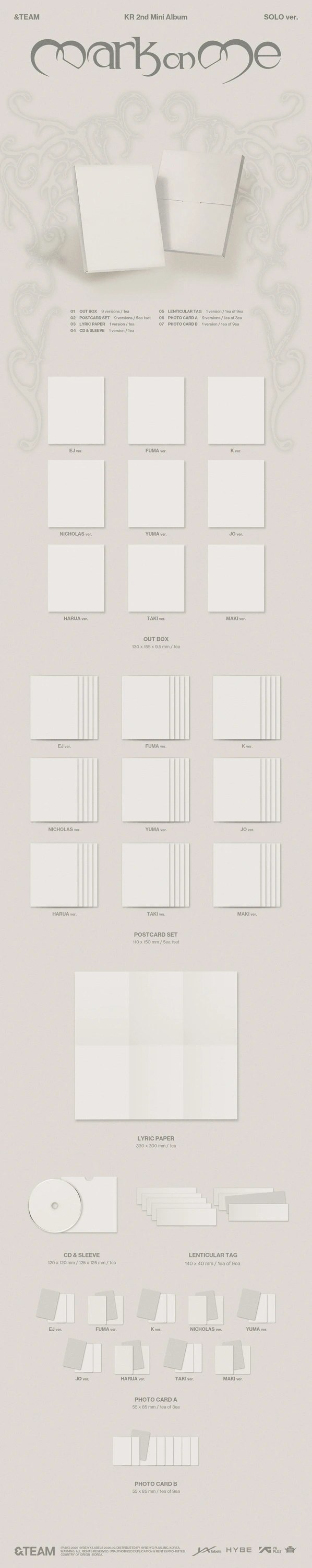&TEAM - KR 2nd Mini Album [Mark on Me] SOLO Ver. — 2