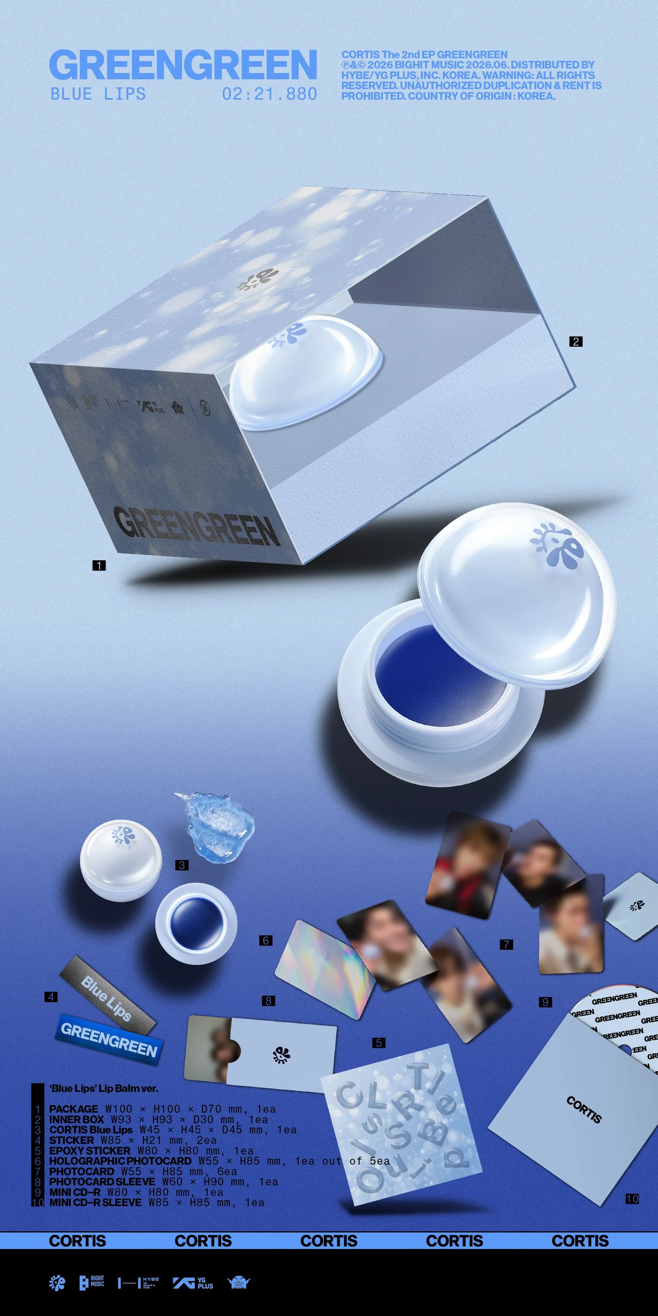 CORTIS - 2nd EP [GREENGREEN] 'Blue Lips' Lip Balm Ver. — 2