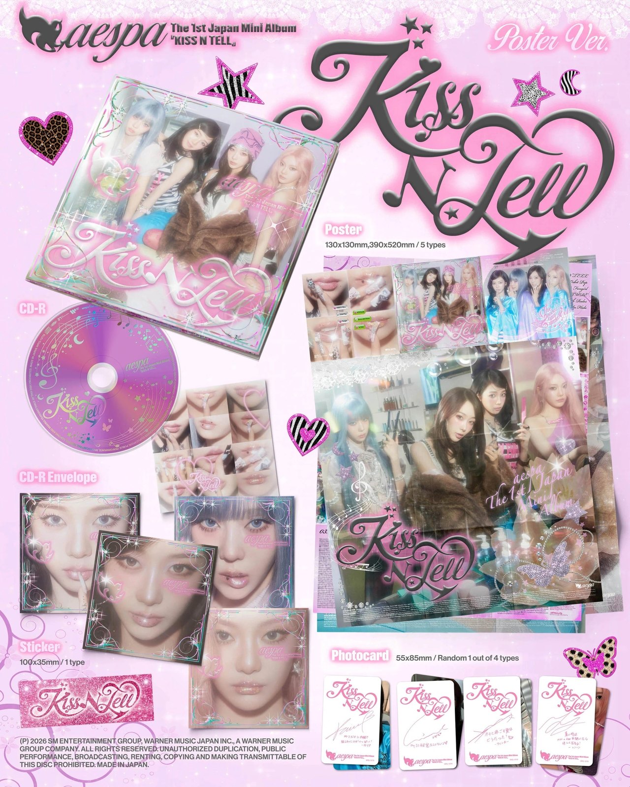 aespa - 1st Japan Mini Album [KISS N TELL] Poster Ver. — 2
