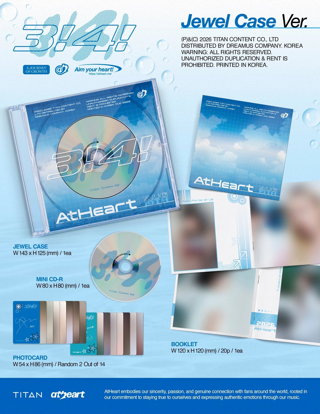 AtHeart - Single Album [3!4!] Jewel Case Ver. — 2