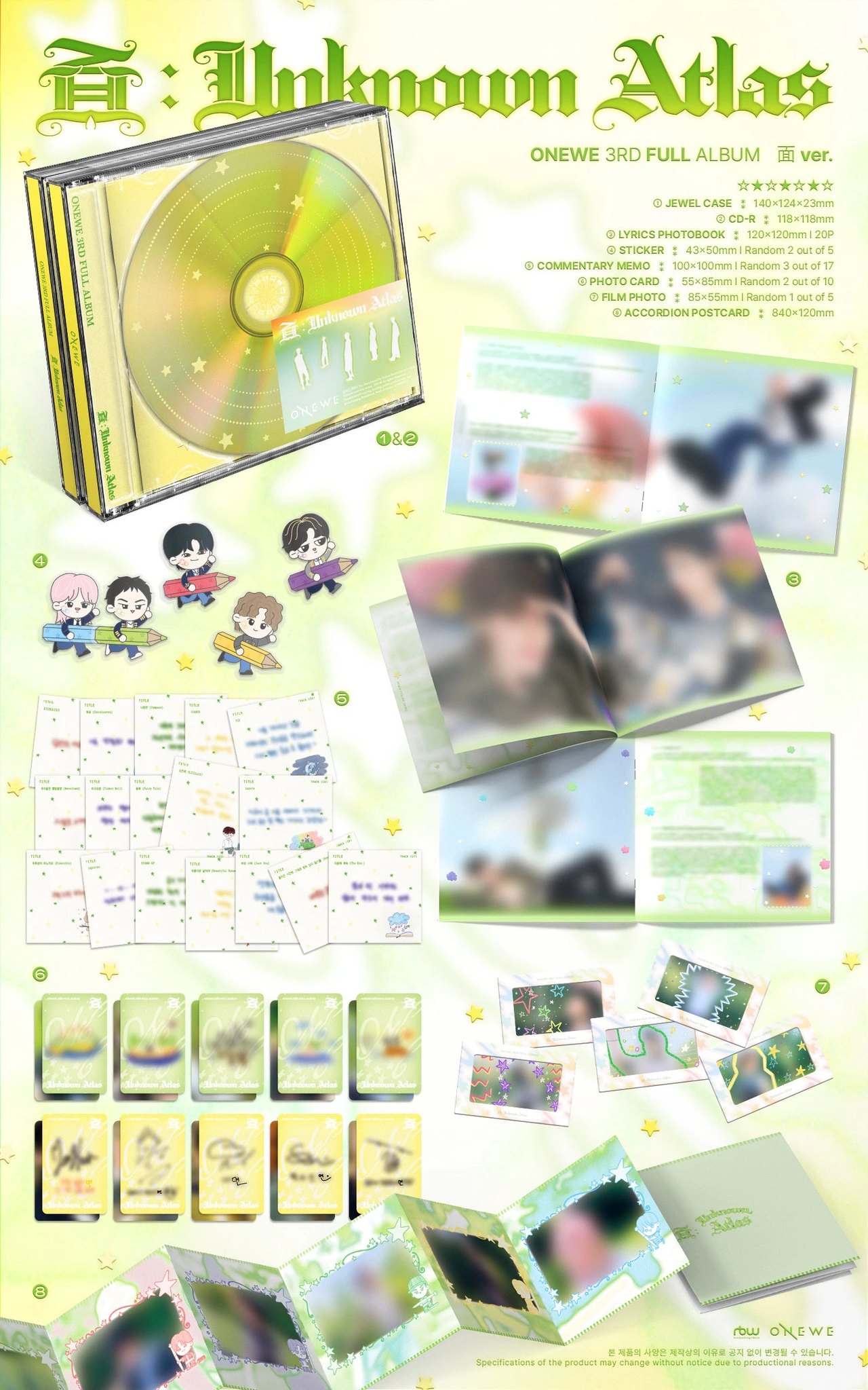 ONEWE - 3rd Full Album [面 : Unknown Atlas] 面 Ver. — 2