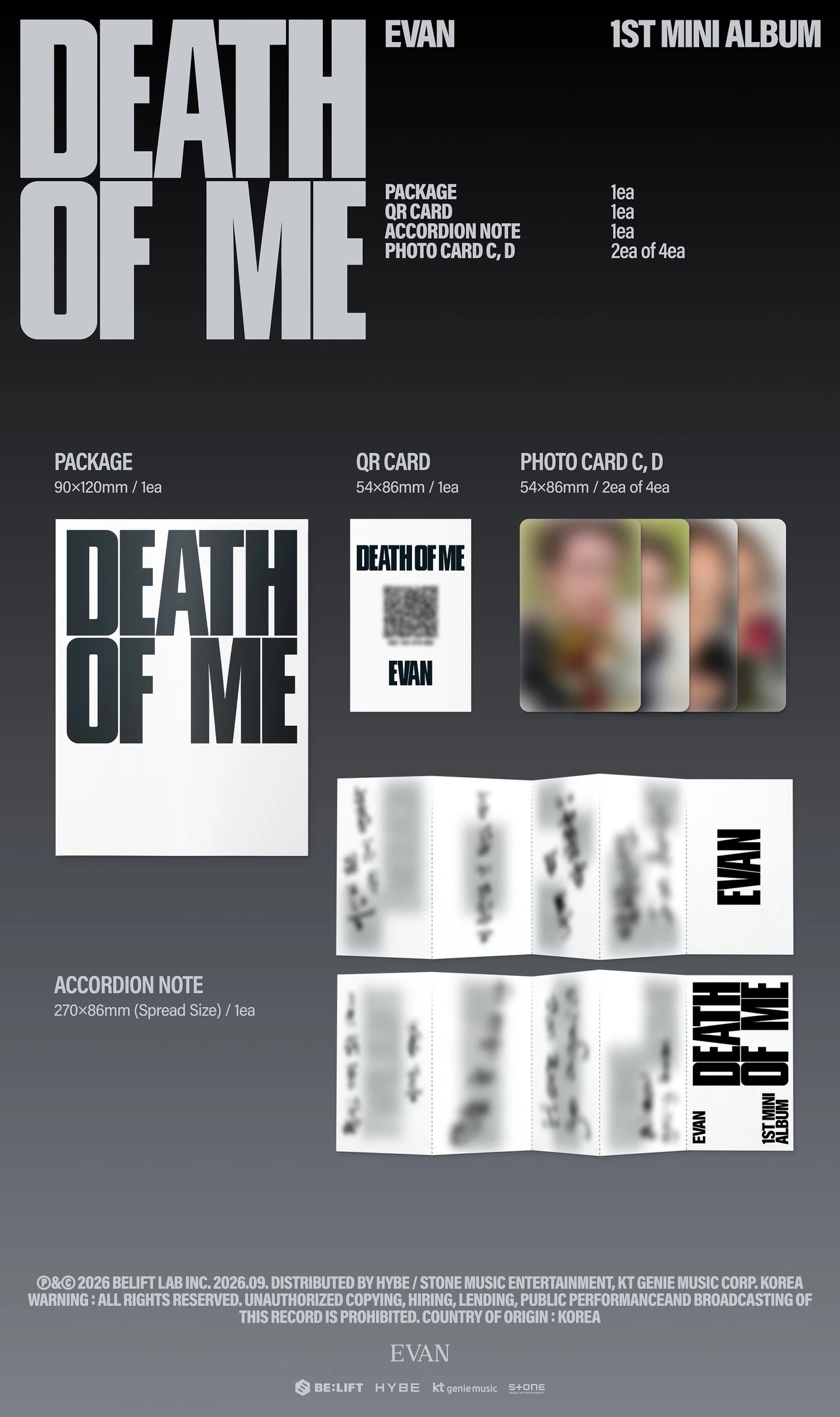 EVAN - [DEATH OF ME] Weverse Albums Ver. — 2