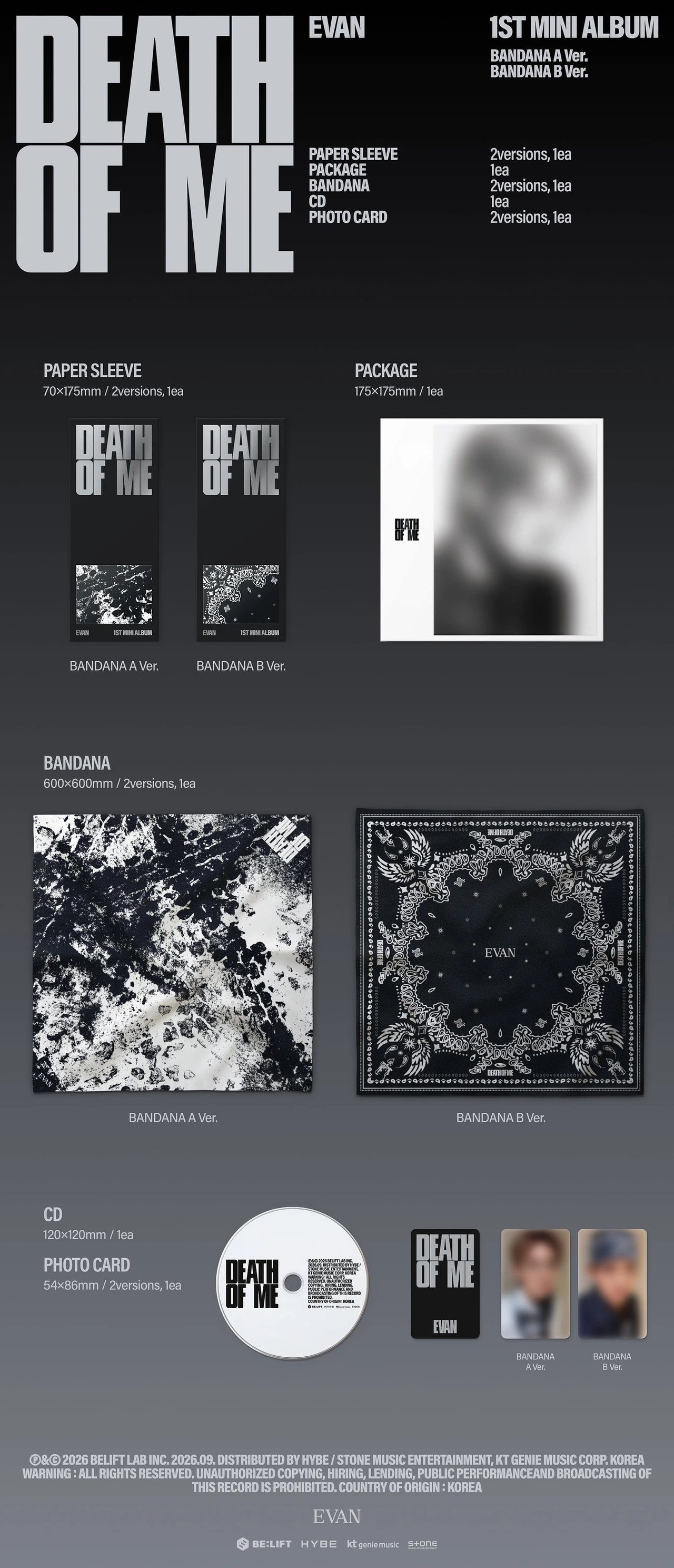 EVAN - [DEATH OF ME] BANDANA Ver. — 2