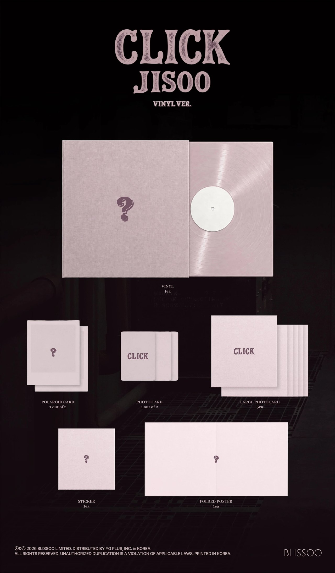 JISOO - Single Album [CLICK] VINYL Ver. — 2