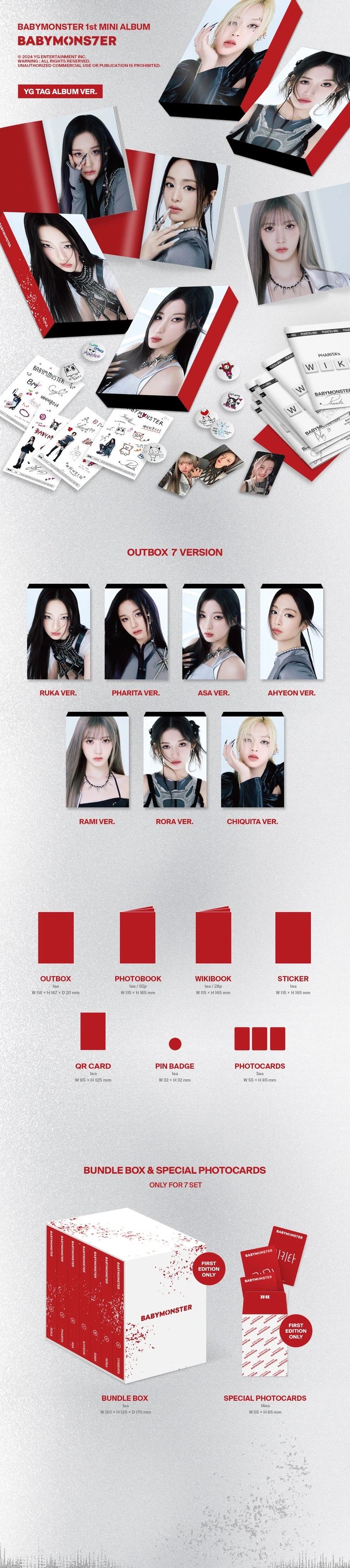 BABYMONSTER - 1ST MINI ALBUM [BABYMONS7ER] YG TAG ALBUM Ver. — 2