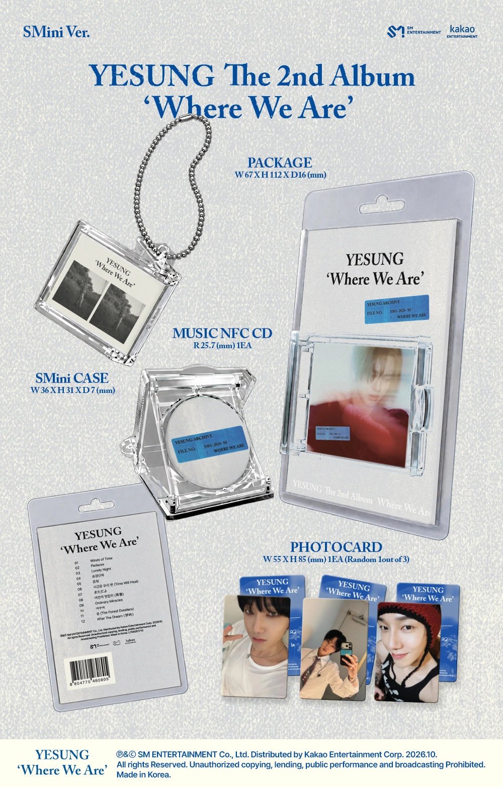 YESUNG - 2nd Album [Where We Are] SMini Ver. (Smart Album) — 2