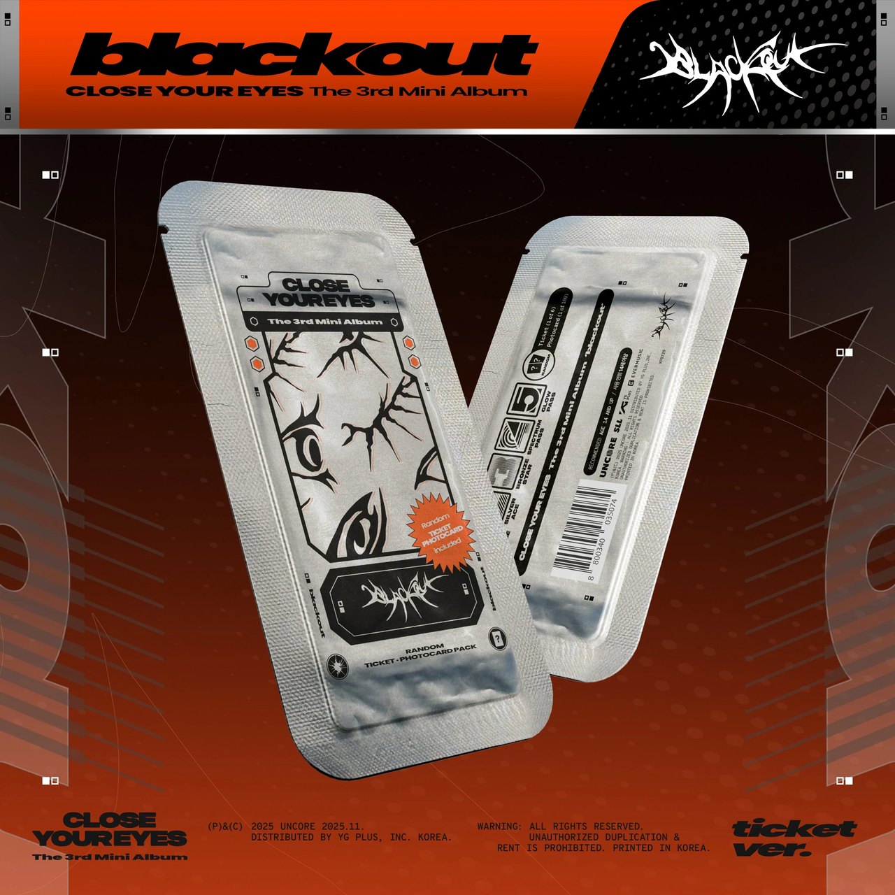 CLOSE YOUR EYES - 3rd Mini Album [blackout] ticket Ver.