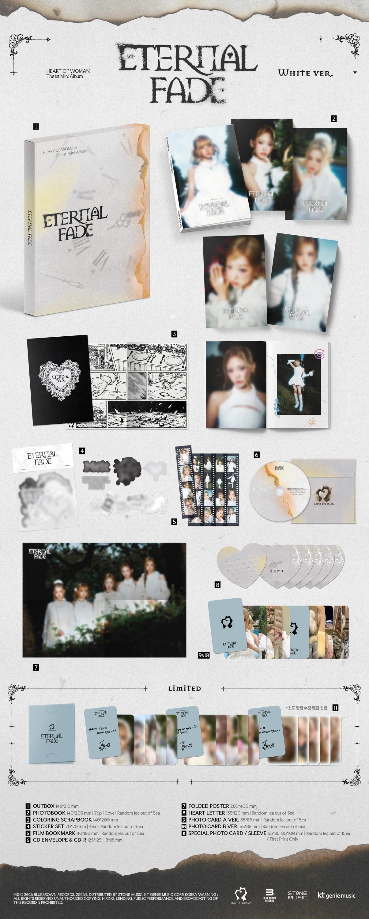 HEART OF WOMAN - 1st Mini Album [ETERNAL FADE] White Ver. — 2