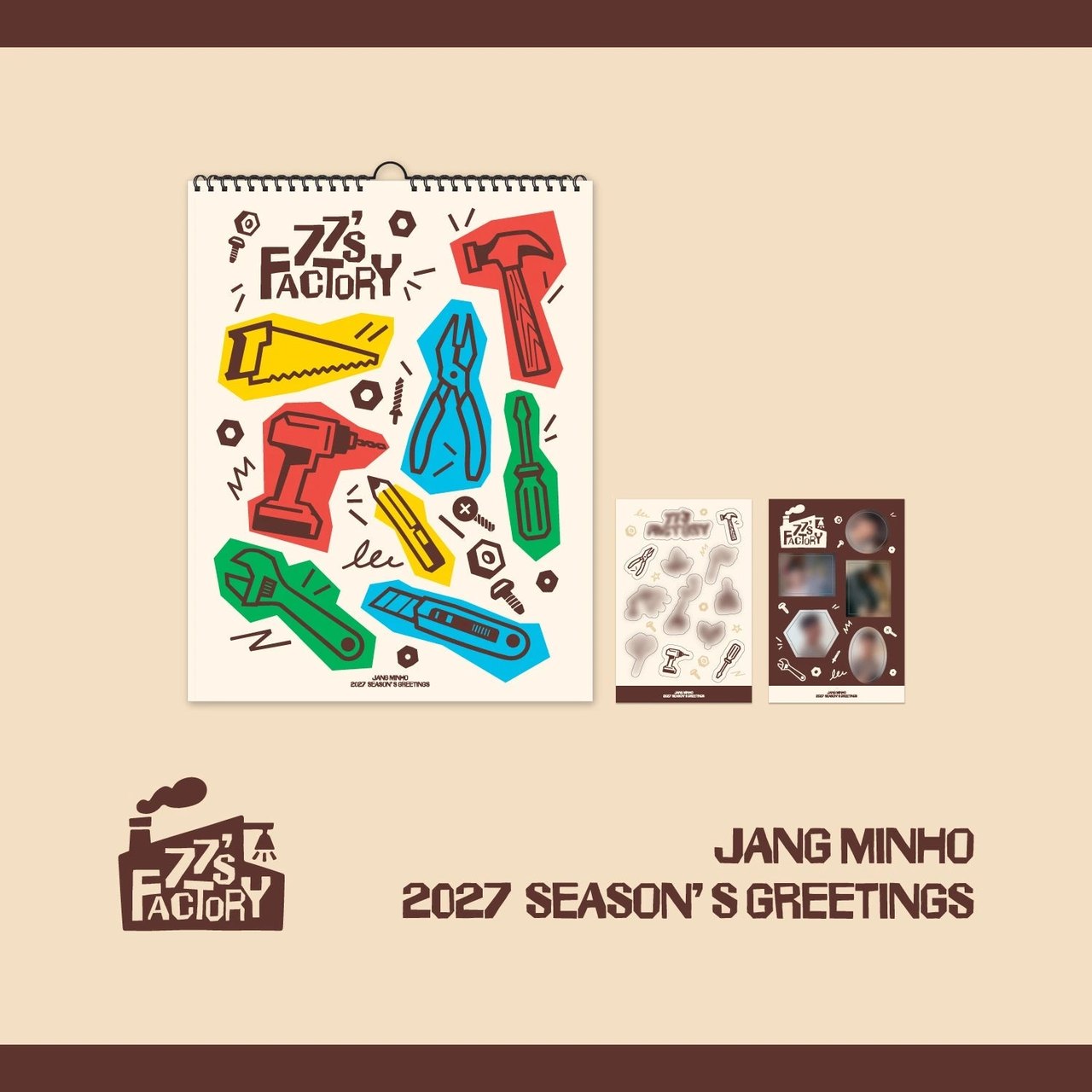 JANG MIN HO - 2027 SEASON'S GREETINGS [77's FACTORY] Wall Calendar & Sticker Set