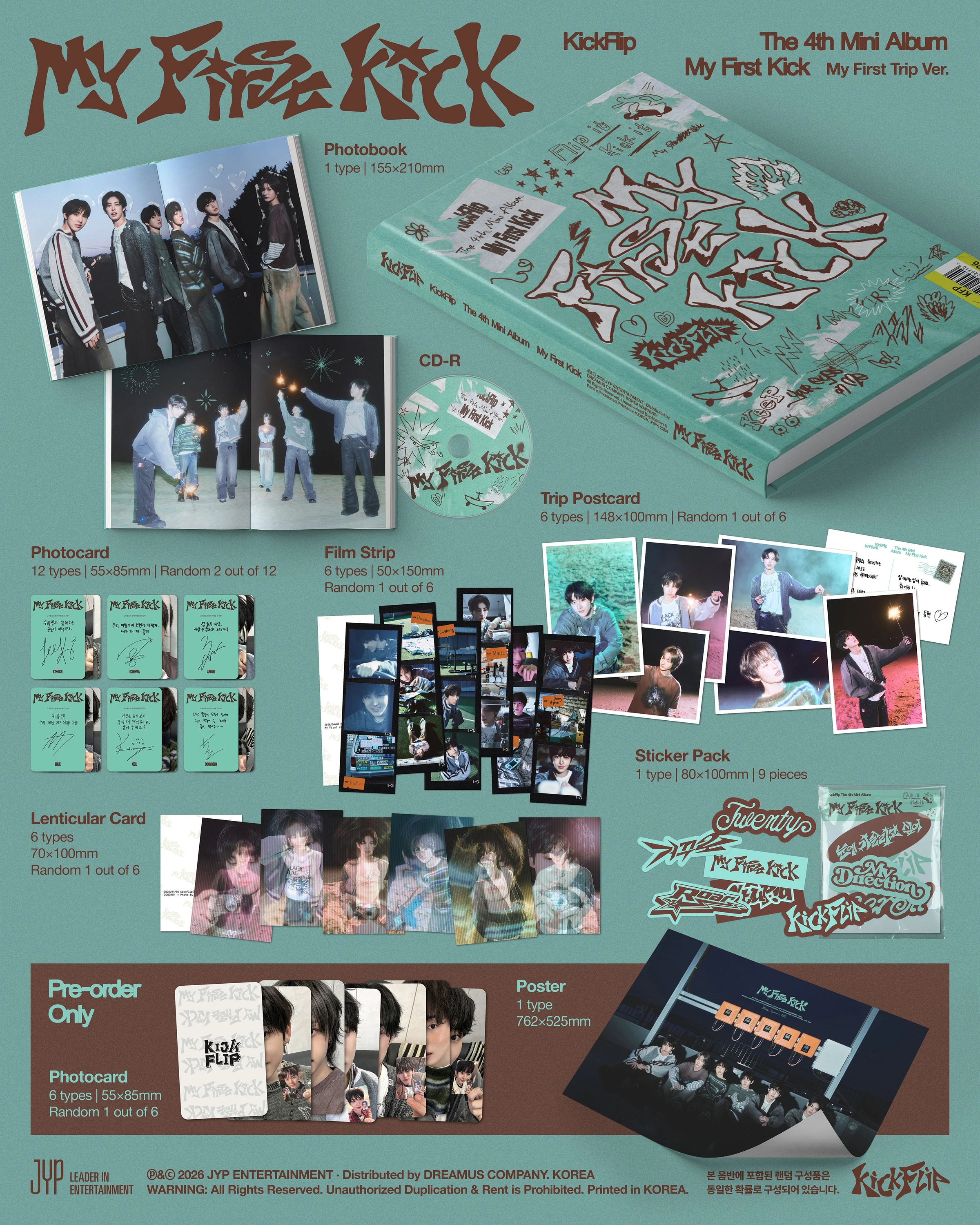 KickFlip - My First Kick Digipack Ver 6種 KickFlip The 4th Mini Album