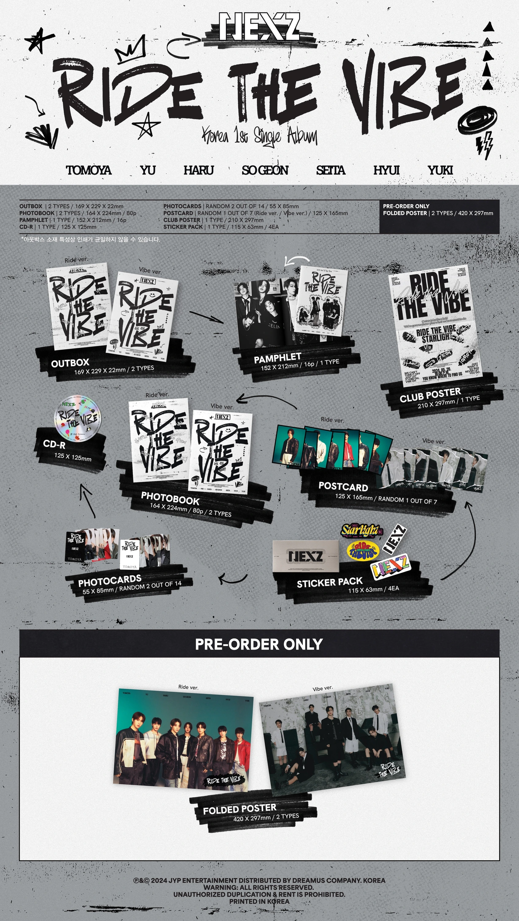 NEXZ - KOREA 1ST SINGLE ALBUM [RIDE THE VIBE] STANDARD Ver. | KPOP