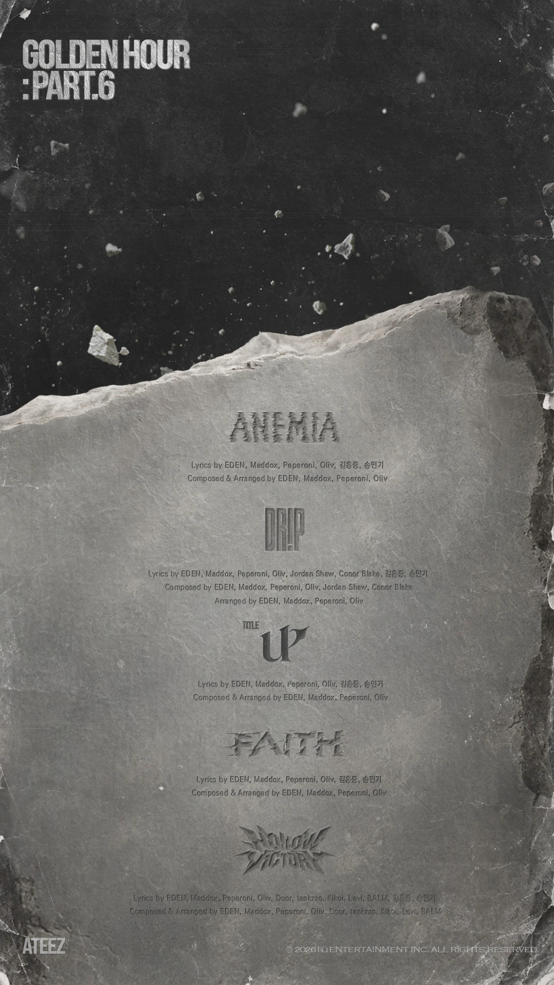 ATEEZ unveil tracklist for GOLDEN HOUR : Part.6